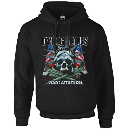 Dying Fetus - War of Attrition Siyah Erkek Fermuarsız Kapşonlu