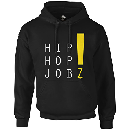 Hip Hop Jobz Siyah Erkek Fermuarsız Kapşonlu