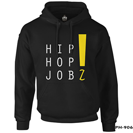 Hip Hop Jobz Siyah Erkek Fermuarsız Kapşonlu