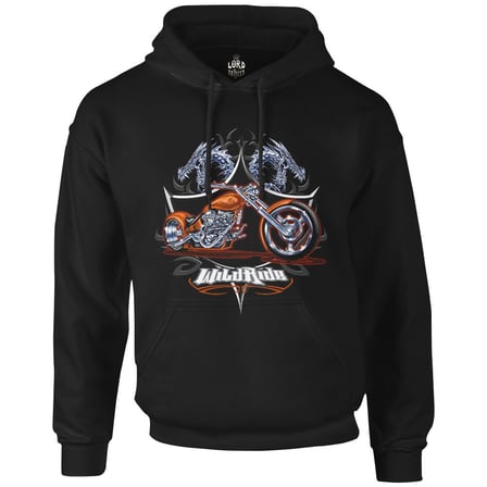 Motosiklet - Motor Ride Siyah Erkek Fermuarsız Kapşonlu