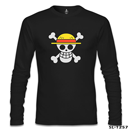 One Piece - Logo Siyah Erkek Sweatshirt
