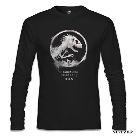 Jurassic Park - Run Siyah Erkek Sweatshirt