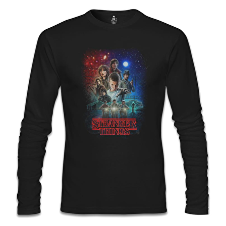 Stranger Things - Moonlight Siyah Erkek Sweatshirt
