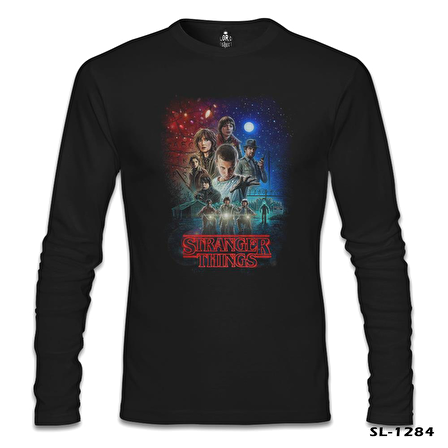 Stranger Things - Moonlight Siyah Erkek Sweatshirt