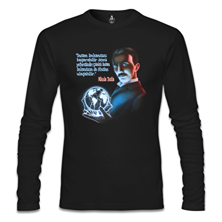 Tesla - Impossible Siyah Erkek Sweatshirt