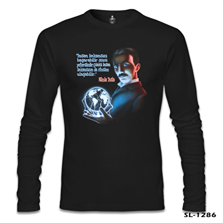 Tesla - Impossible Siyah Erkek Sweatshirt
