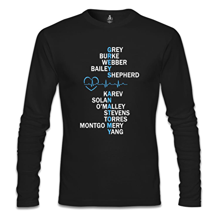 Grey's Anatomy - Grey Siyah Erkek Sweatshirt