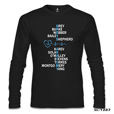 Grey's Anatomy - Grey Siyah Erkek Sweatshirt