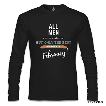 Best are Born in February Siyah Erkek Sweatshirt