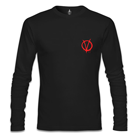 V for Vendetta - V logo Siyah Erkek Sweatshirt