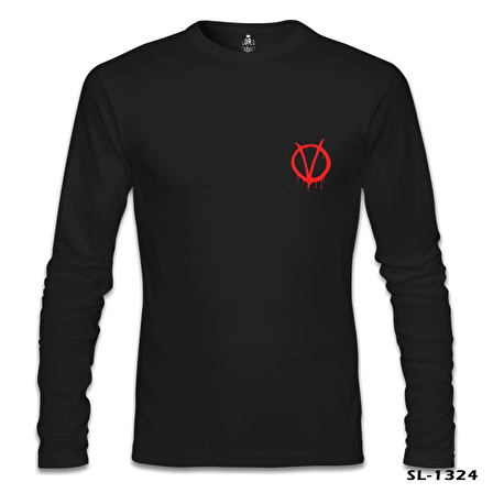 V for Vendetta - V logo Siyah Erkek Sweatshirt
