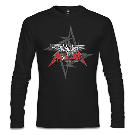 Metallica - Seek and Destroy Logo Siyah Erkek Sweatshirt
