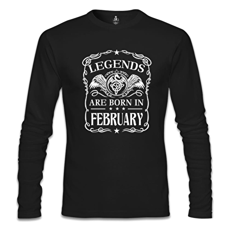Burç - Born in February Crown Siyah Erkek Sweatshirt