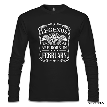 Burç - Born in February Crown Siyah Erkek Sweatshirt