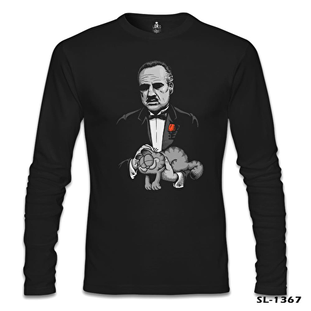 The Godfather - The Cat Siyah Erkek Sweatshirt