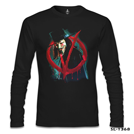 V for Vendetta - Give him a Mask Siyah Erkek Sweatshirt