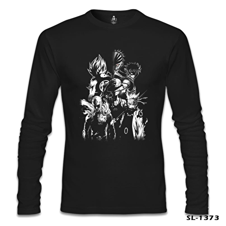 Anime Heros Siyah Erkek Sweatshirt