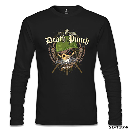 Five Finger Death Punch Poster - Warhead Siyah Erkek Sweatshirt