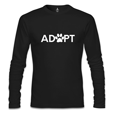 Adopt - Pati Siyah Erkek Sweatshirt