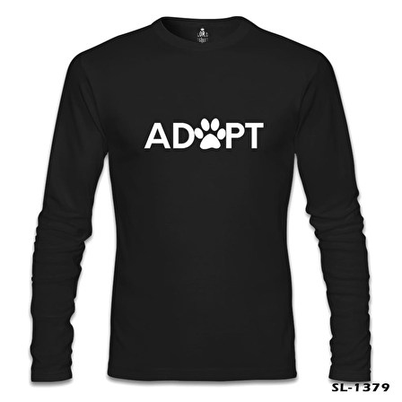 Adopt - Pati Siyah Erkek Sweatshirt