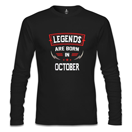 Legends Born in October - Blade Siyah Erkek Sweatshirt