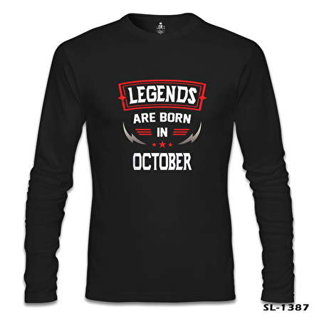 Legends Born in October - Blade Siyah Erkek Sweatshirt