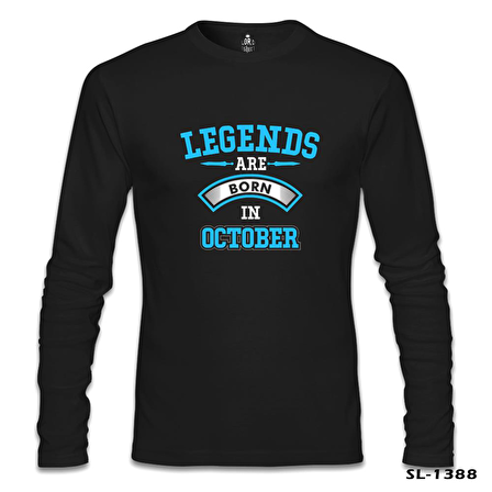 Legends Born in October - Arrow Siyah Erkek Sweatshirt