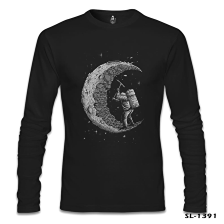 Space - Construction Siyah Erkek Sweatshirt