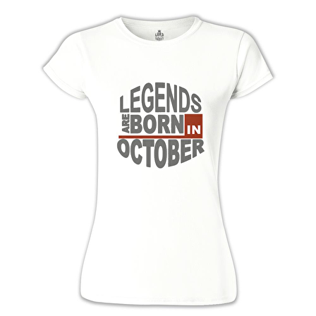 Legends Born in October - Wave Beyaz Bayan Tshirt