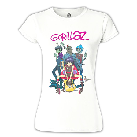 Gorillaz - Band Beyaz Bayan Tshirt