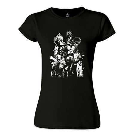 Anime Heros Siyah Bayan Tshirt
