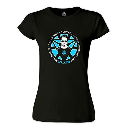 Tony Stark - Club Siyah Bayan Tshirt