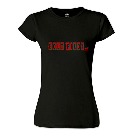Bold Pilot Siyah Bayan Tshirt