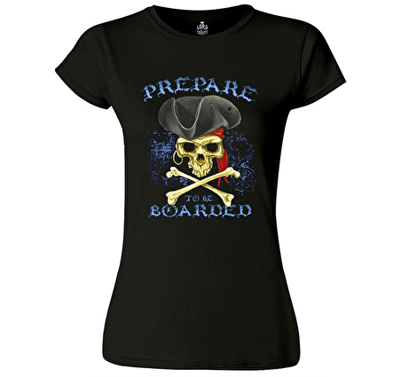 All Seas Pirate Kurukafa Siyah Bayan Tshirt