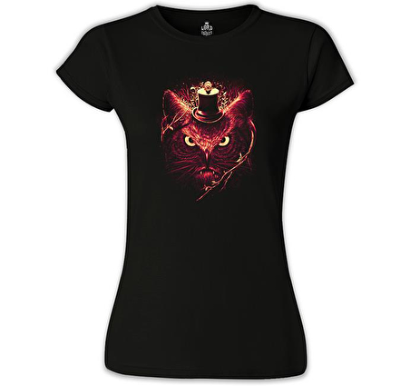 Baykuş Siyah Bayan Tshirt