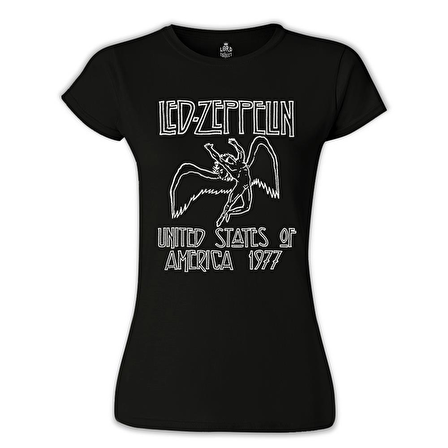 Led Zeppelin - 1977 Siyah Bayan Tshirt