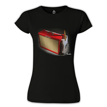 Gitar - Fender 1 Siyah Bayan Tshirt