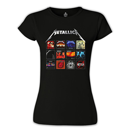 Metallica - Album Covers Siyah Bayan Tshirt