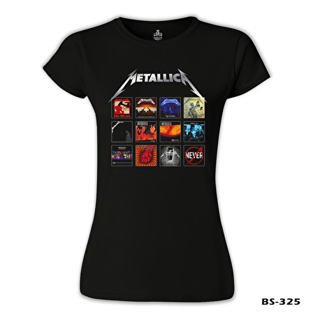 Metallica - Album Covers Siyah Bayan Tshirt