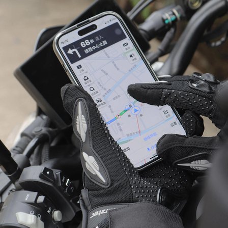Motosiklet Eldiveni Siyah - Profesyonel yüksek korumalı dokunmatik özellikli motorcu eldiveni