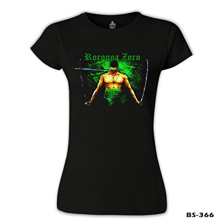 One Piece - Zoro Siyah Bayan Tshirt