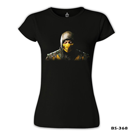 Mortal Combat - Scorpion Siyah Kadın Tshirt