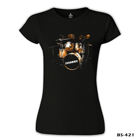 Drummer Siyah Bayan Tshirt