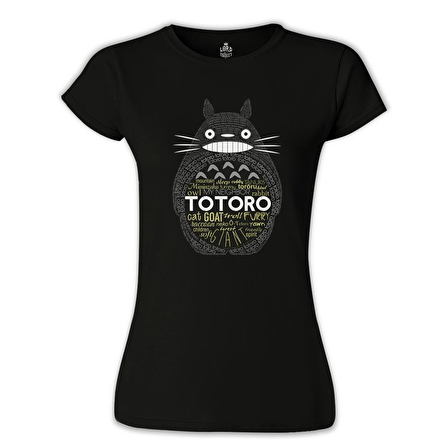Totoro Siyah Bayan Tshirt