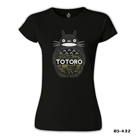 Totoro Siyah Bayan Tshirt