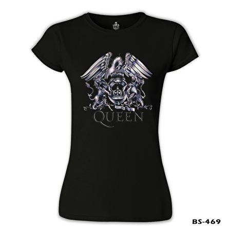 Queen Logo Siyah Bayan Tshirt
