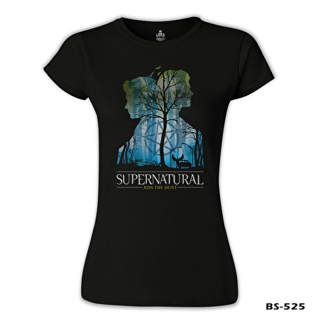 Supernatural - Impala Siyah Kadın Tshirt