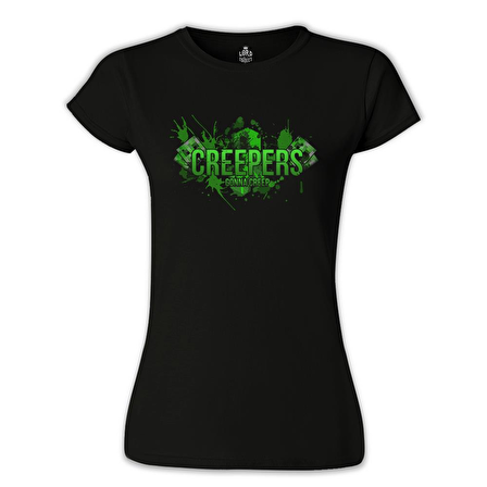 Minecraft - Creepers Siyah Bayan Tshirt