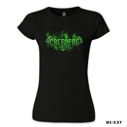 Minecraft - Creepers Siyah Bayan Tshirt