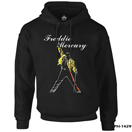 Freddie Mercury - King of Queen Siyah Erkek Fermuarsız Kapşonlu